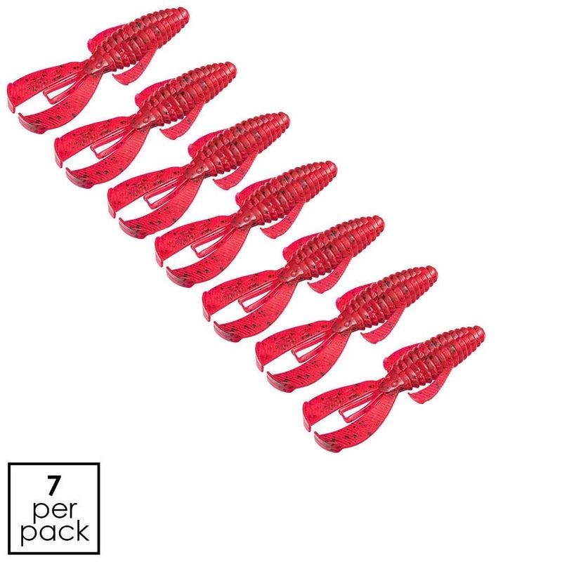 Strike King Rage Bug Fishing Lure, Soft Plastic Craw, Delta Red, 4-Inches, 7-Pack - Image 3